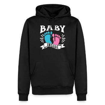 Baby Im Inneren Schwanger Ankündigung Baby Inside - Männer Premium Bio Hoodie - Schwarz - Vorne - Nico (187cm)