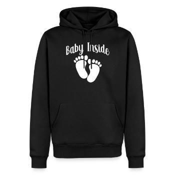 Baby Im Inneren Schwanger Baby Inside Ankündigung - Männer Premium Bio Hoodie - Schwarz - Vorne - Nico (187cm)