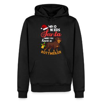 Rottweiler Chien Chiot Propriétaire Propriétaire Noël - Sweat à capuche Premium bio Homme - noir - Devant - Nico (187cm)