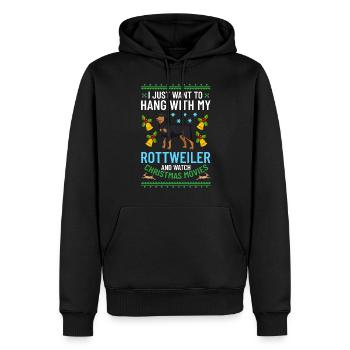 Rottweiler Chien Chiot Propriétaire Propriétaire Noël - Sweat à capuche Premium bio Homme - noir - Devant - Nico (187cm)