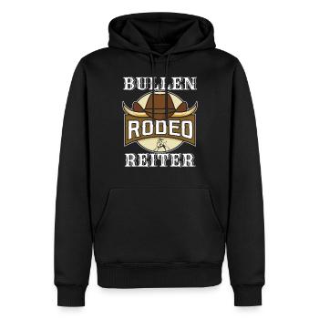 RODEO BULLEN REITER - Männer Premium Bio Hoodie - Schwarz - Vorne - Nico (187cm)
