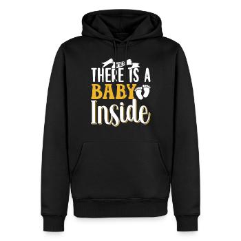 Ja Da Ist Ein Baby Drin Baby Inside Schwanger Süß - Männer Premium Bio Hoodie - Schwarz - Vorne - Nico (187cm)