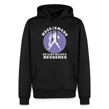 WASSERMANN ES GIBT NICHTS BESSERES - Männer Premium Bio Hoodie - Schwarz - Vorne - Nico (187cm)