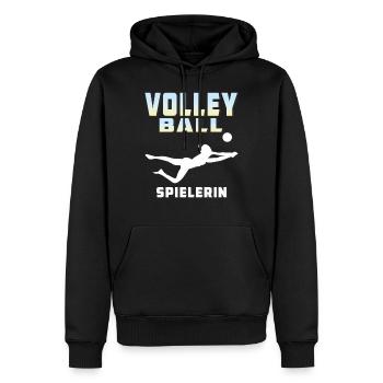 VOLLEYBALL SPIELERIN - Männer Premium Bio Hoodie - Schwarz - Vorne - Nico (187cm)