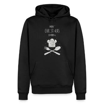 Chef de cuisine de Noël - Sweat à capuche Premium bio Homme - noir - Devant - Nico (187cm)