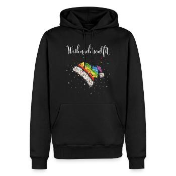 Weihnachtsoutfit Nikolausmütze Regenbogen LGBTQ - Männer Premium Bio Hoodie - Schwarz - Vorne - Nico (187cm)