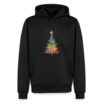 Arbre de Noël Arbre de Noël Arc-en-ciel Couleurs LGBTQ - Sweat à capuche Premium bio Homme - noir - Devant - Nico (187cm)