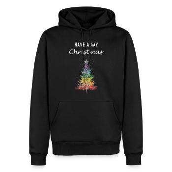 Gay Christmas Christmas Tree Christmas Party Homo - Sweat à capuche Premium bio Homme - noir - Devant - Nico (187cm)
