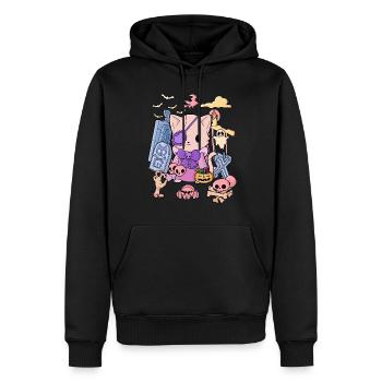 Pastel Goth Katze Creepy Gruselig Kawaii Horror - Männer Premium Bio Hoodie - Schwarz - Vorne - Nico (187cm)