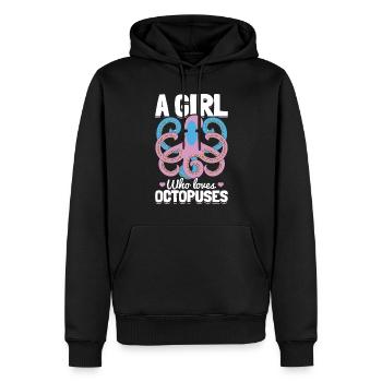 Octopus Lover - A Girl Who Loves Octopuses - Men’s Premium Organic Hoodie - black - Front - Nico (187cm)