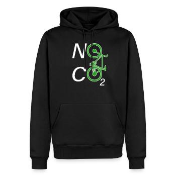 No CO2 Fahrrad Klimawandel MTB Mountainbike E-Bike - Männer Premium Bio Hoodie - Schwarz - Vorne - Nico (187cm)