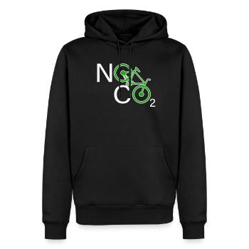 No CO2 Fahrrad Klimawandel MTB Mountainbike E-Bike - Männer Premium Bio Hoodie - Schwarz - Vorne - Nico (187cm)