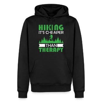 Bouldering Climbing - Hiking It's Cheaper Than The - Männer Premium Bio Hoodie - Schwarz - Vorne - Nico (187cm)