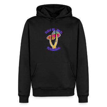 Decrime Nature Colorful Magic Mushroom Trippy - Männer Premium Bio Hoodie - Schwarz - Vorne - Nico (187cm)