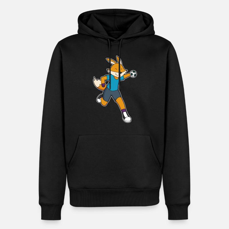 Fuchs Handballeur Handball Handball - Sweat à capuche Premium bio Homme - noir