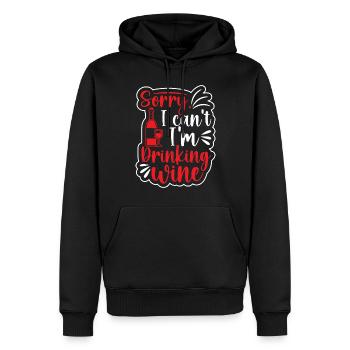 Buveur de vin Amateur de vin Vin Vigneron Vin - Sweat à capuche Premium bio Homme - noir - Devant - Nico (187cm)