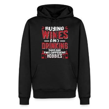 Buveur de vin Amateur de vin Vin Vigneron Vin - Sweat à capuche Premium bio Homme - noir - Devant - Nico (187cm)