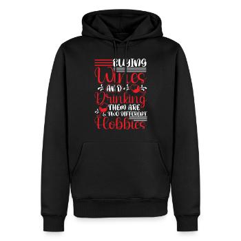 Buveur de vin Amateur de vin Vin Vigneron Vin - Sweat à capuche Premium bio Homme - noir - Devant - Nico (187cm)