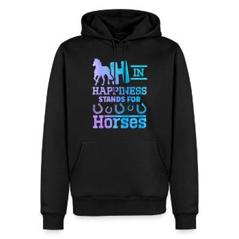 Pferd Reiterin Pferdeliebhaberin Pferdesportler - Männer Premium Bio Hoodie - Schwarz - Vorne - Nico (187cm)