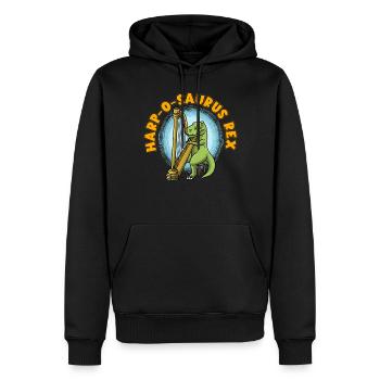 Harf-o-saurus Rex Harfe Spieler Harfenist - Männer Premium Bio Hoodie - Schwarz - Vorne - Nico (187cm)