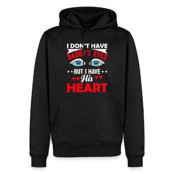 Journée de l’adoption Enfants du cœur Je n’ai pas les yeux de Pappi - Sweat à capuche Premium bio Homme - noir - Devant - Nico (187cm)
