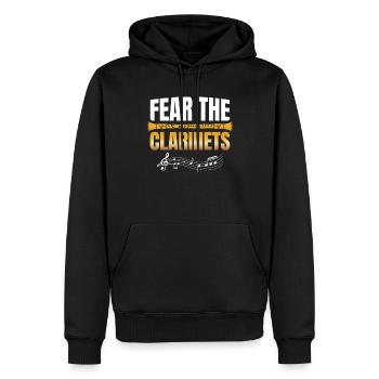 Fear The Clarinets Musician Clarinet Clarinetist - Men’s Premium Organic Hoodie - black - Front - Nico (187cm)