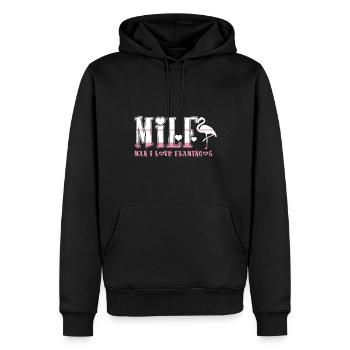Homme j’aime les flamants roses échassiers amoureux des oiseaux - Sweat à capuche Premium bio Homme - noir - Devant - Nico (187cm)