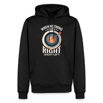 Si rien ne va à droite, ils tirent sur - Sweat à capuche Premium bio Homme - noir - Devant - Nico (187cm)