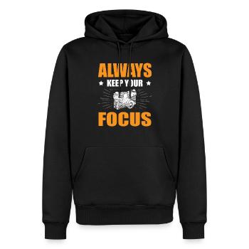 Always keep your focus photography - Men’s Premium Organic Hoodie - black - Front - Nico (187cm)