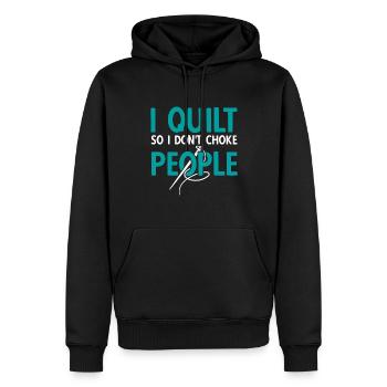 Quilten von Tagesdecken - Männer Premium Bio Hoodie - Schwarz - Vorne - Nico (187cm)