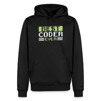 Meilleur programmeur de code de code jamais Coder - Sweat à capuche Premium bio Homme - noir - Devant - Nico (187cm)