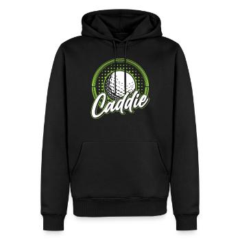Caddie Golfeur Golfen Profession de golf - Sweat à capuche Premium bio Homme - noir - Devant - Nico (187cm)