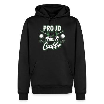 Proud Caddie Golfer Profession Golfing Golf - Men’s Premium Organic Hoodie - black - Front - Nico (187cm)