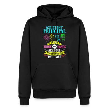 Chef d’établissement Directeur Directeur Directeur de la direction de l’école - Sweat à capuche Premium bio Homme - noir - Devant - Nico (187cm)