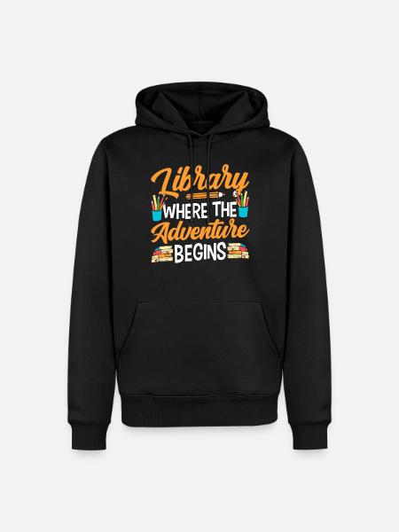 Library Where the adventure begins Librarian - Men’s Premium Organic Hoodie - black
