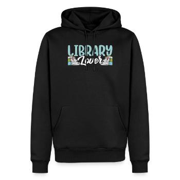 Bibliophile Proverbes Livres Bibliothécaire - Sweat à capuche Premium bio Homme - noir - Devant - Nico (187cm)