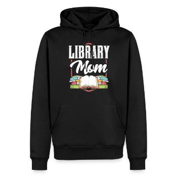 Bibliothèque Maman Bibliothécaire Bibliothécaire Amoureux des livres - Sweat à capuche Premium bio Homme - noir - Devant - Nico (187cm)