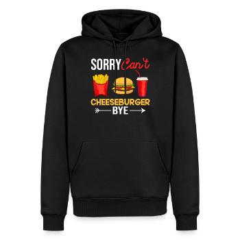 Cheeseburger Cheese Sandwich Hamburger - Men’s Premium Organic Hoodie - black - Front - Nico (187cm)