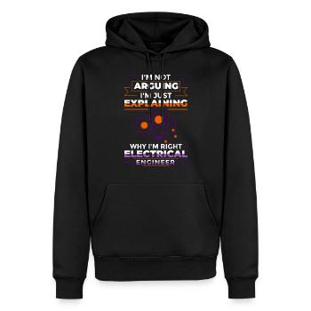 Ingénieur en génie électrique Recherche Développement - Sweat à capuche Premium bio Homme - noir - Devant - Nico (187cm)