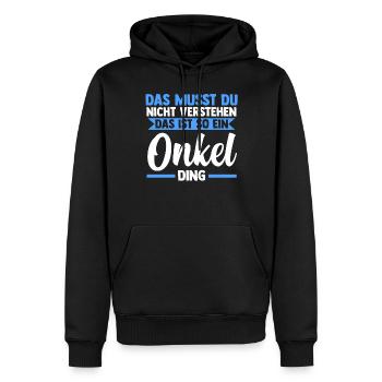 Patenonkel Pate Onkel - Männer Premium Bio Hoodie - Schwarz - Vorne - Nico (187cm)