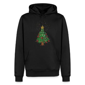 Arbre de Noël Arbre de Noël Arbre de Noël Arbre - Sweat à capuche Premium bio Homme - noir - Devant - Nico (187cm)