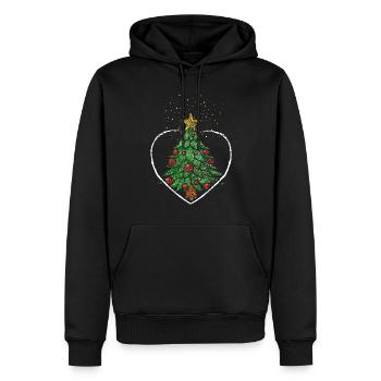 Arbre de Noël Arbre de Noël poinsettia - Sweat à capuche Premium bio Homme - noir - Devant - Nico (187cm)