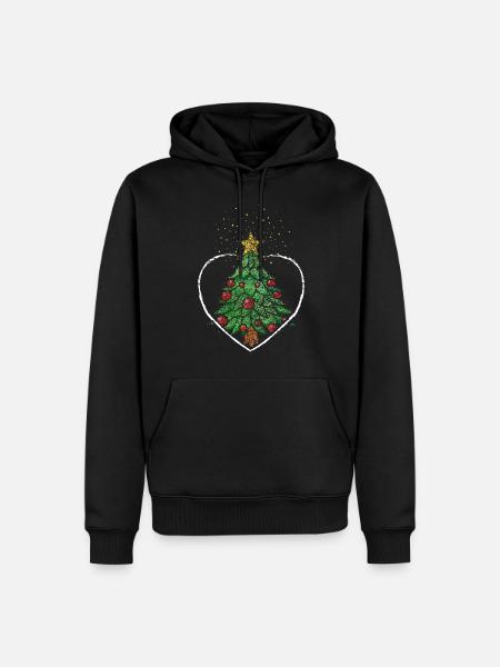 Weihnachtsbaum Christbaum Weihnachtsstern - Männer Premium Bio Hoodie - Schwarz