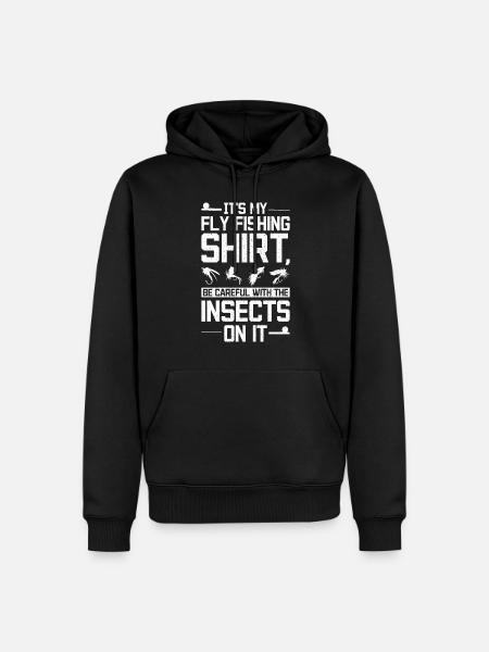 fly fishing bait insects - Men’s Premium Organic Hoodie - black
