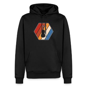 Violon Rétro - Sweat à capuche Premium bio Homme - noir - Devant - Nico (187cm)