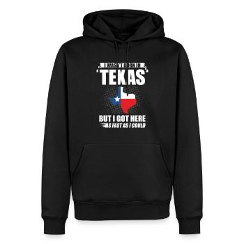 Je ne suis pas né au Texas Texan Usa America - Sweat à capuche Premium bio Homme - noir - Devant - Nico (187cm)