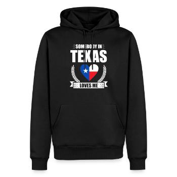 Someone in Texas loves me America Texan USA - Men’s Premium Organic Hoodie - black - Front - Nico (187cm)