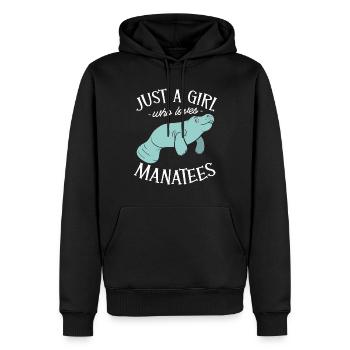 Juste une fille qui fait des lamantins pour un - Sweat à capuche Premium bio Homme - noir - Devant - Nico (187cm)