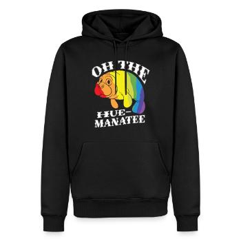 Oh the Hue Manatee Lgbt for a - Men’s Premium Organic Hoodie - black - Front - Nico (187cm)