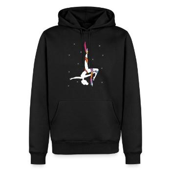 Acrobatie aérienne sur soie Cirque Acrobatique - Sweat à capuche Premium bio Homme - noir - Devant - Nico (187cm)